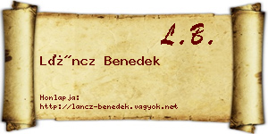 Láncz Benedek névjegykártya