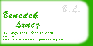 benedek lancz business card