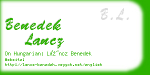 benedek lancz business card